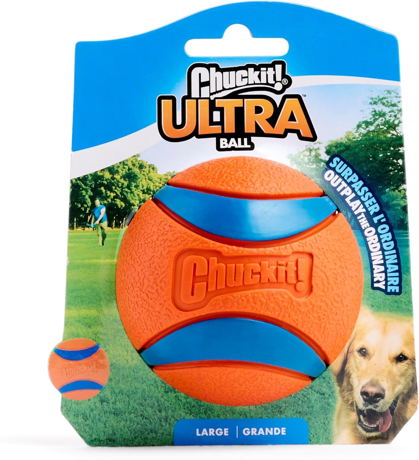 Ultra Ball Dog Toy - Size Large - for Dogs 60-100 Lbs - Made from Durable Rubber