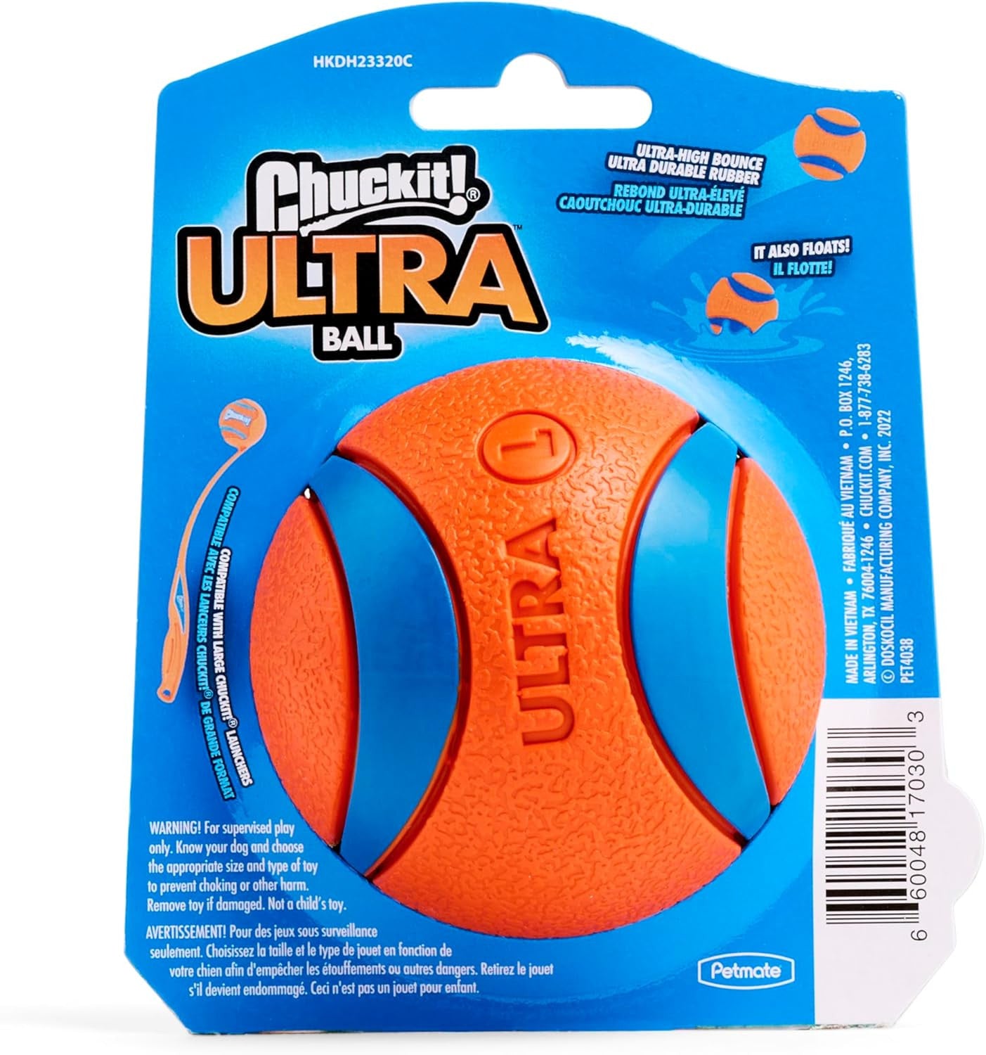 Ultra Ball Dog Toy - Size Large - for Dogs 60-100 Lbs - Made from Durable Rubber