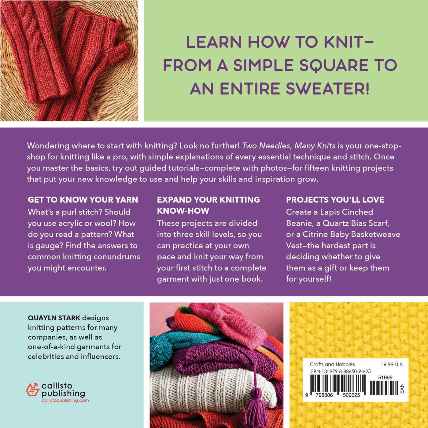 Two Needles, Many Knits: the New Knitter'S Guide with Easy Patterns
