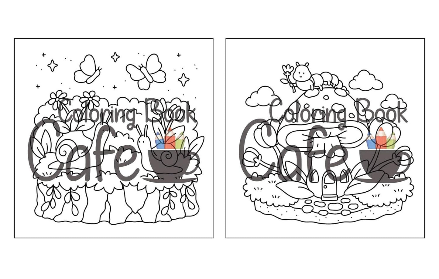 Tiny Gardens: Cute & Comfy Coloring Book for Adults and Teens Featuring Adorable