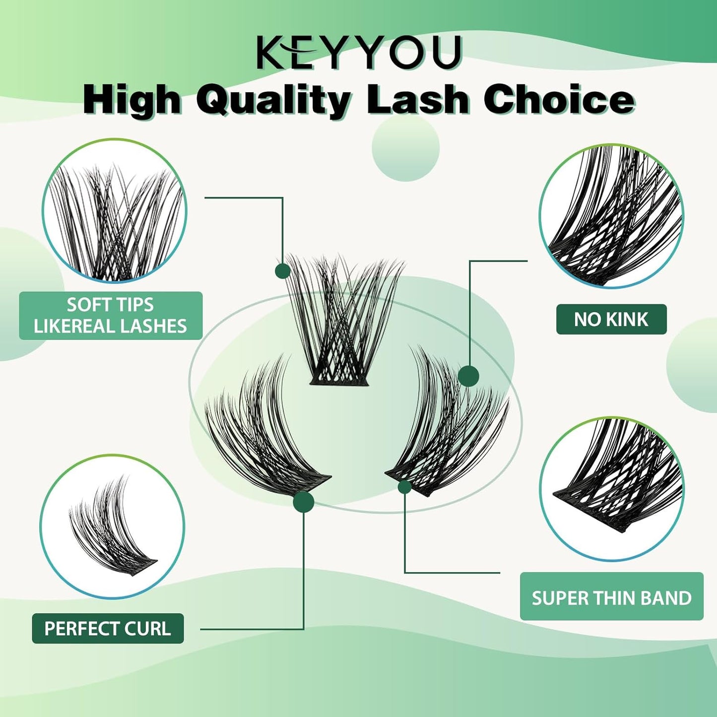 Volume Wispy Lash Extension 96Pcs Individual Lashes D Curl 14Mm Soft&Comfortable