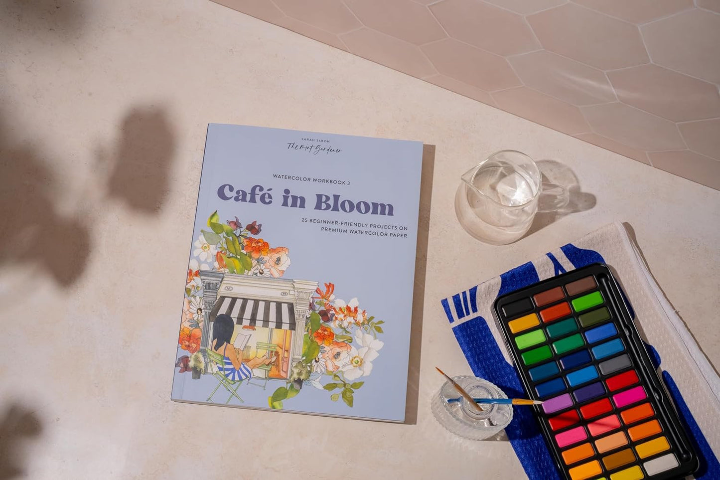Watercolor Workbook: Café in Bloom: 25 Beginner-Friendly Projects on Premium Wat