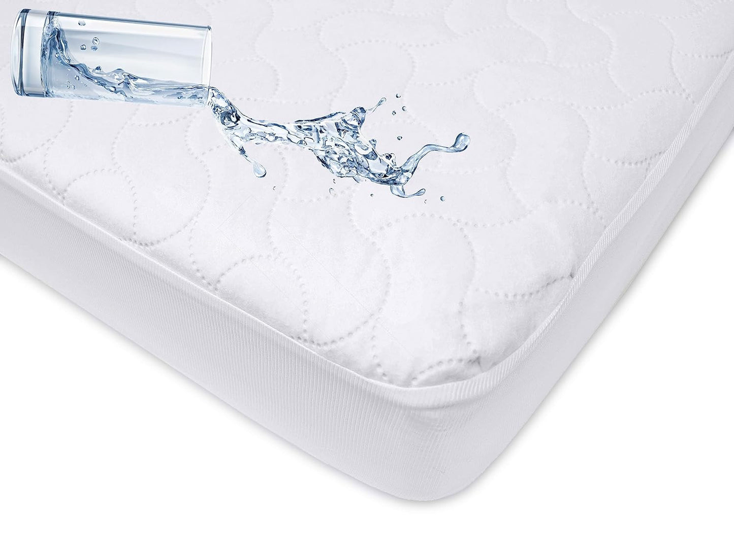 Waterproof Fitted Crib Mattress Protector 52" X 28" - Quilted, Noiseless, Soft &