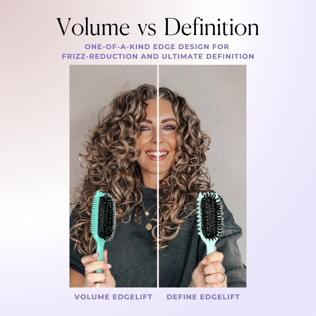 Volume Edgelift Brush, 5-In-1 Tool for Volumized Waves, Curls & Coils - Purple