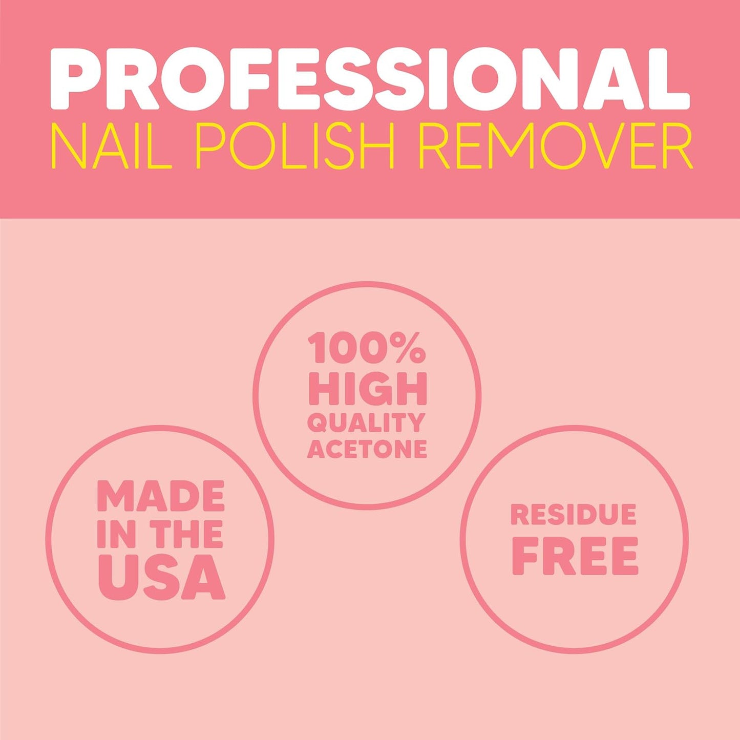 100% Pure Acetone Nail Polish Remover Kit with 7 Inch Nail File, 16 Fl Oz - Made