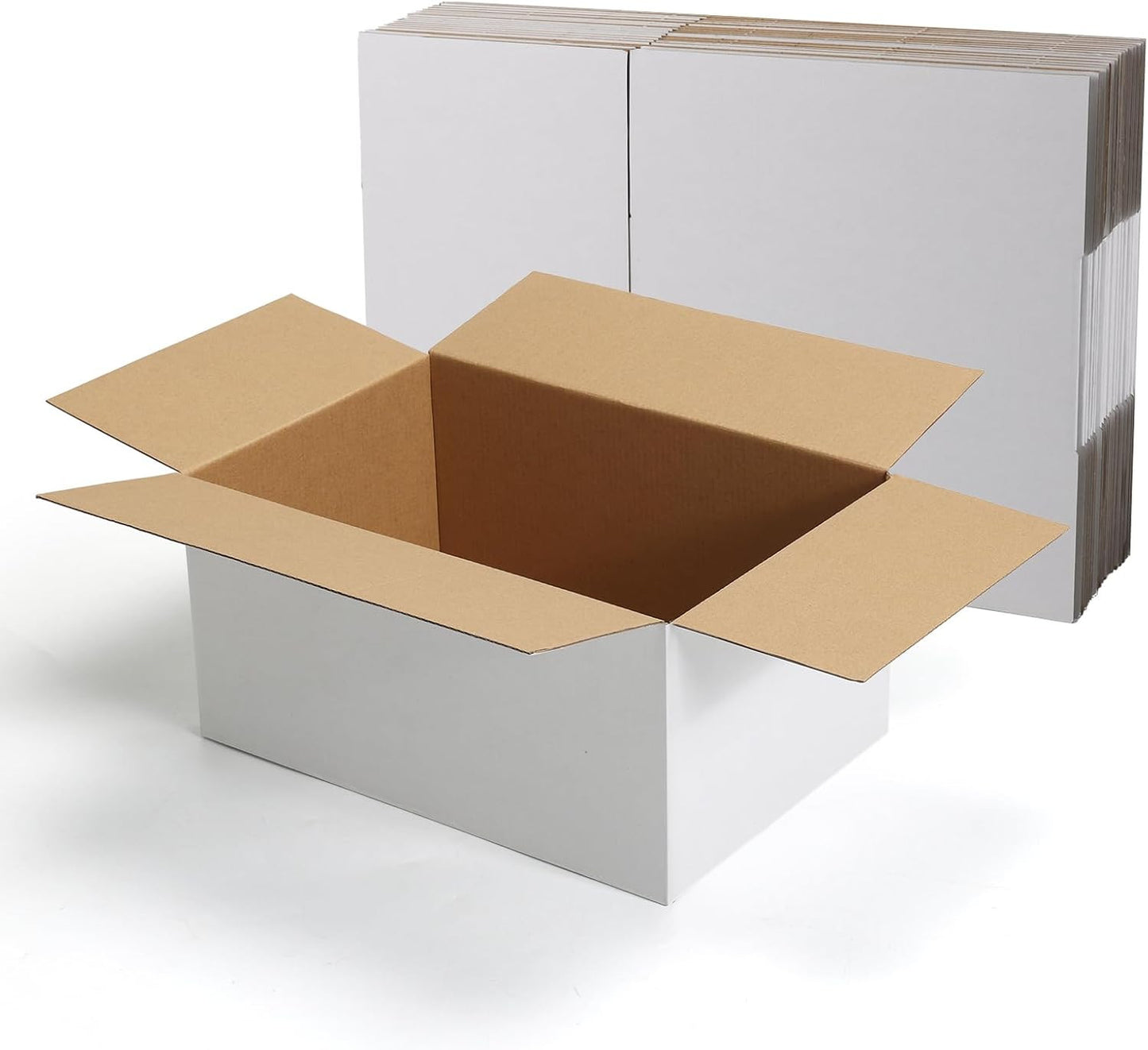 12X8X6 White Shipping Boxes Set of 15, White Corrugated Cardboard Boxes for Smal