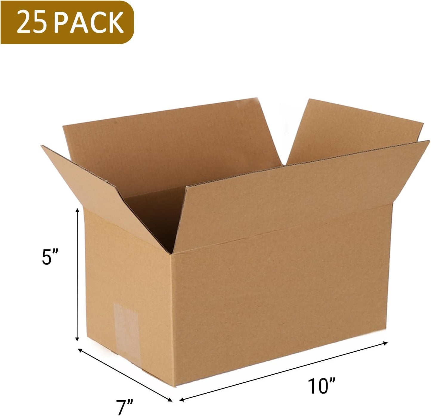 25 Pack Shipping Boxes 10X7X5 Inch Cardboard Box Mailers, Kraft Corrugated Maile