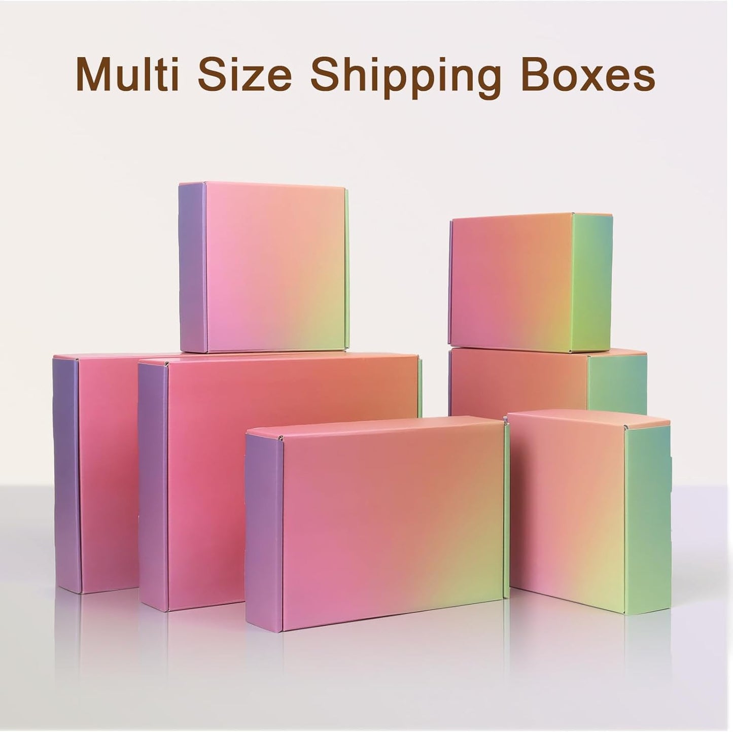 7X5X2 Shipping Boxes Small, 45 Pack Rainbow Corrugated Cardboard Mailer Boxes fo
