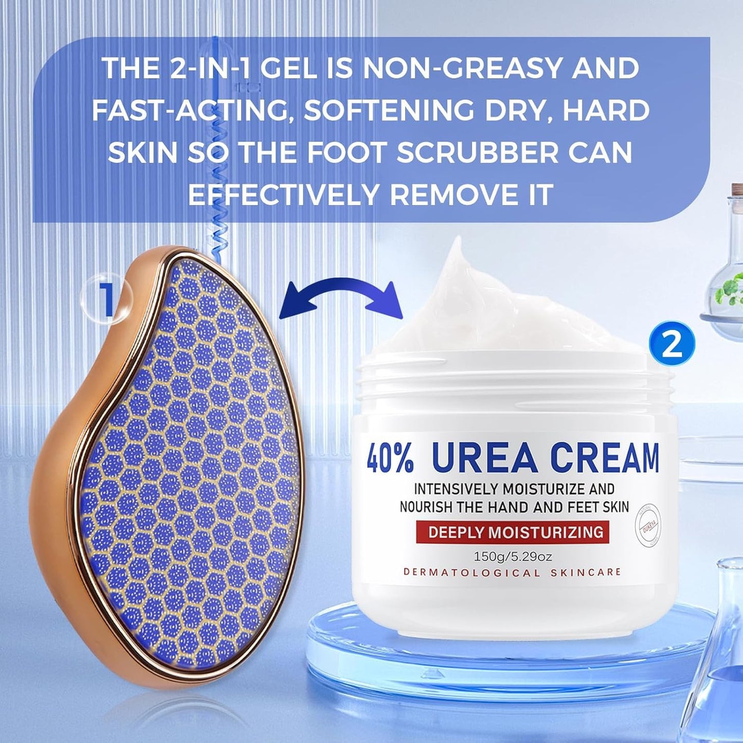 Urea Cream 40 Percent for Foot & Hand Cream with Foot Files for Dry Cracked,Urea