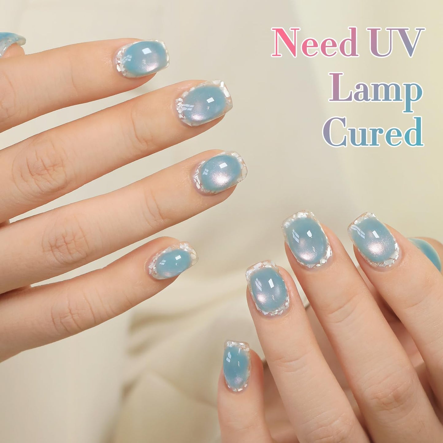 0.5 OZ Cat Eye Gel Polish with Magnet 15ML Holographic Glitter Shimmer Transluce