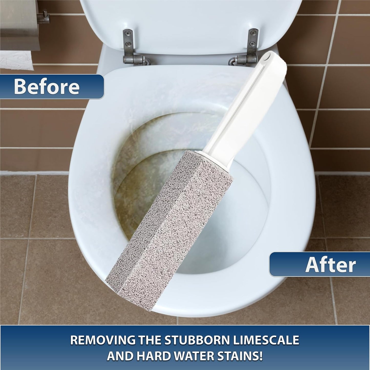 2 Pack Ring King Pumice Stone Toilet Bowl Cleaner with Handle, Hard Water Build