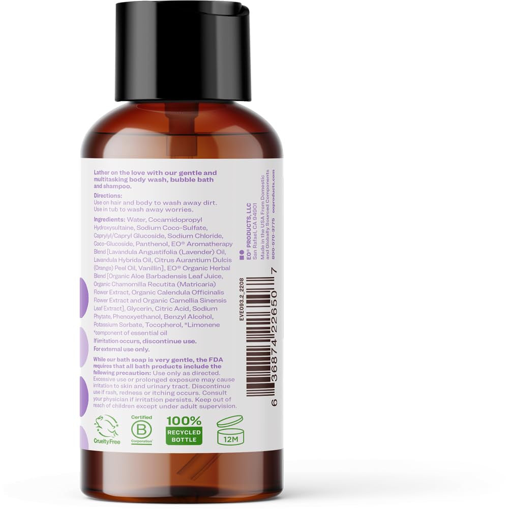 3-In-1 Soap Body Wash, Bubble Bath, Shampoo, Travel Size, 2 Ounce (Pack of 12),