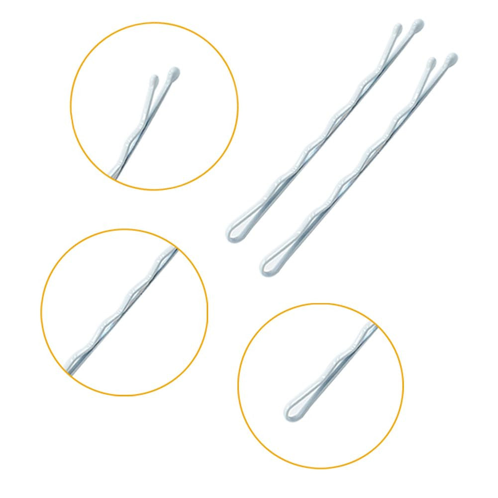 White Bobby Pins for Hair, 220 Count 2.2 Inch Wavy Style White Hair Pins for Wo
