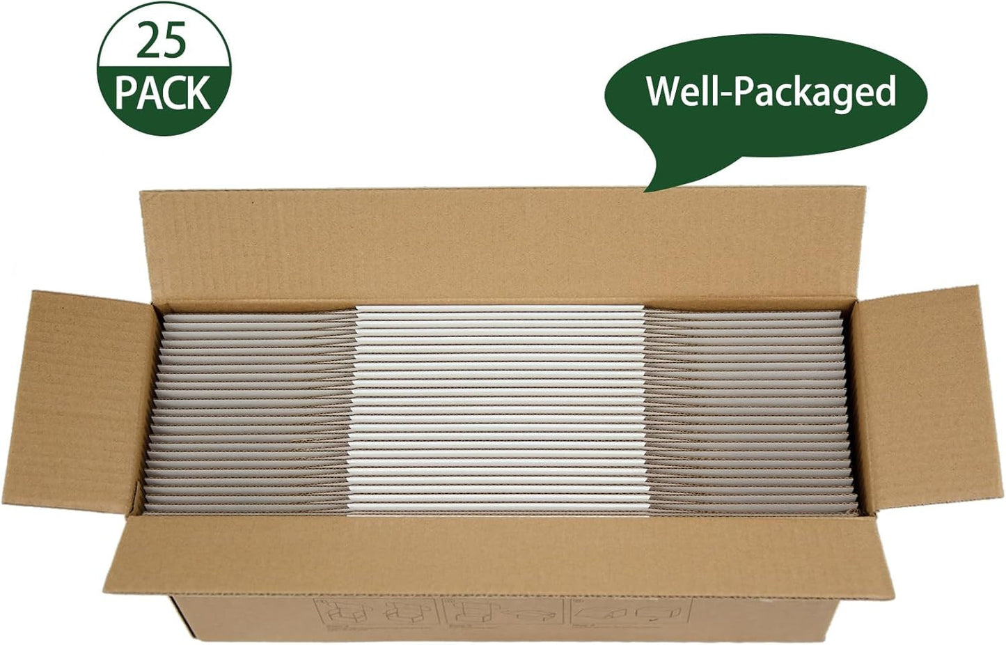 7X5X4 Inches Shipping Boxes Set of 25, White Corrugated Cardboard Box Literature
