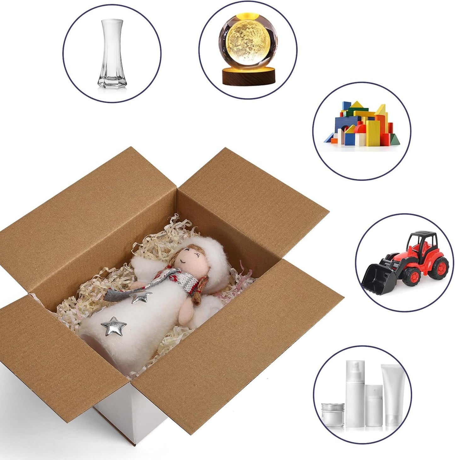 7X5X4 Shipping Boxes for Small Business,40 Pack White Corrugated Cardboard Box f