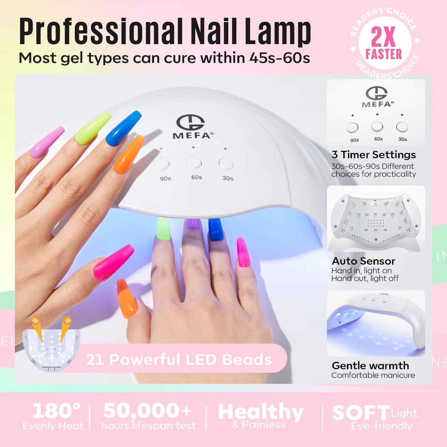 56 Pcs Gel Nail Polish Kit with U V Light, 32 Colors Hot Pink Colorful Gel Nail