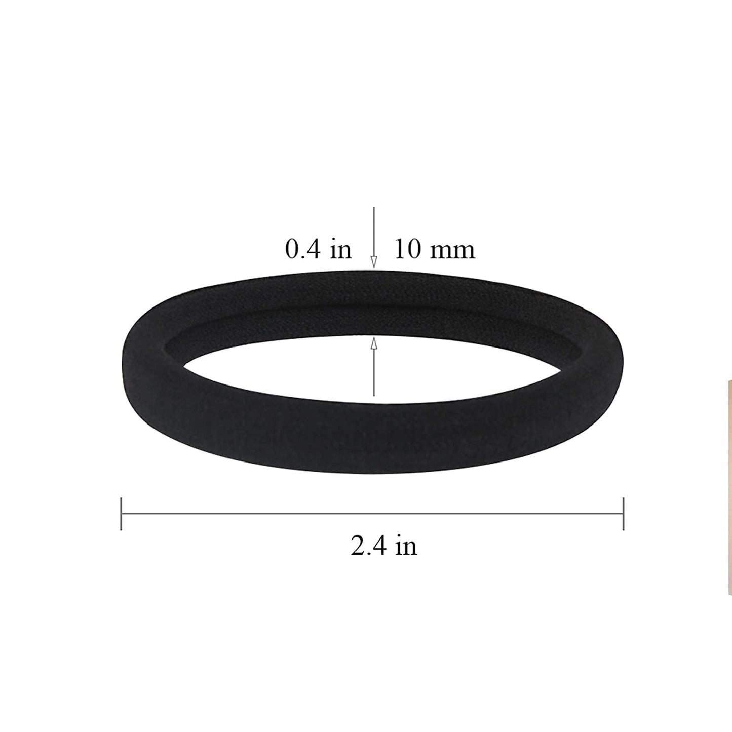 20 PCS Large Hair Ties for Thick Hair Black Hair Bands for Women Men and Girls N