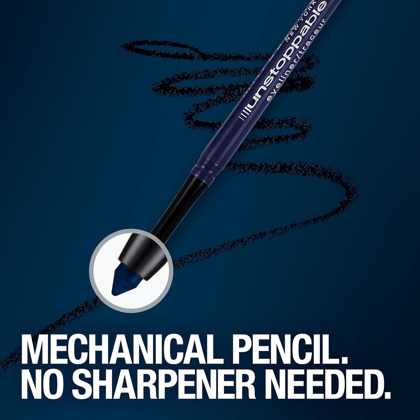Unstoppable Waterproof Mechanical Brown Eyeliner Pencil, Easy to Apply, Smooth G