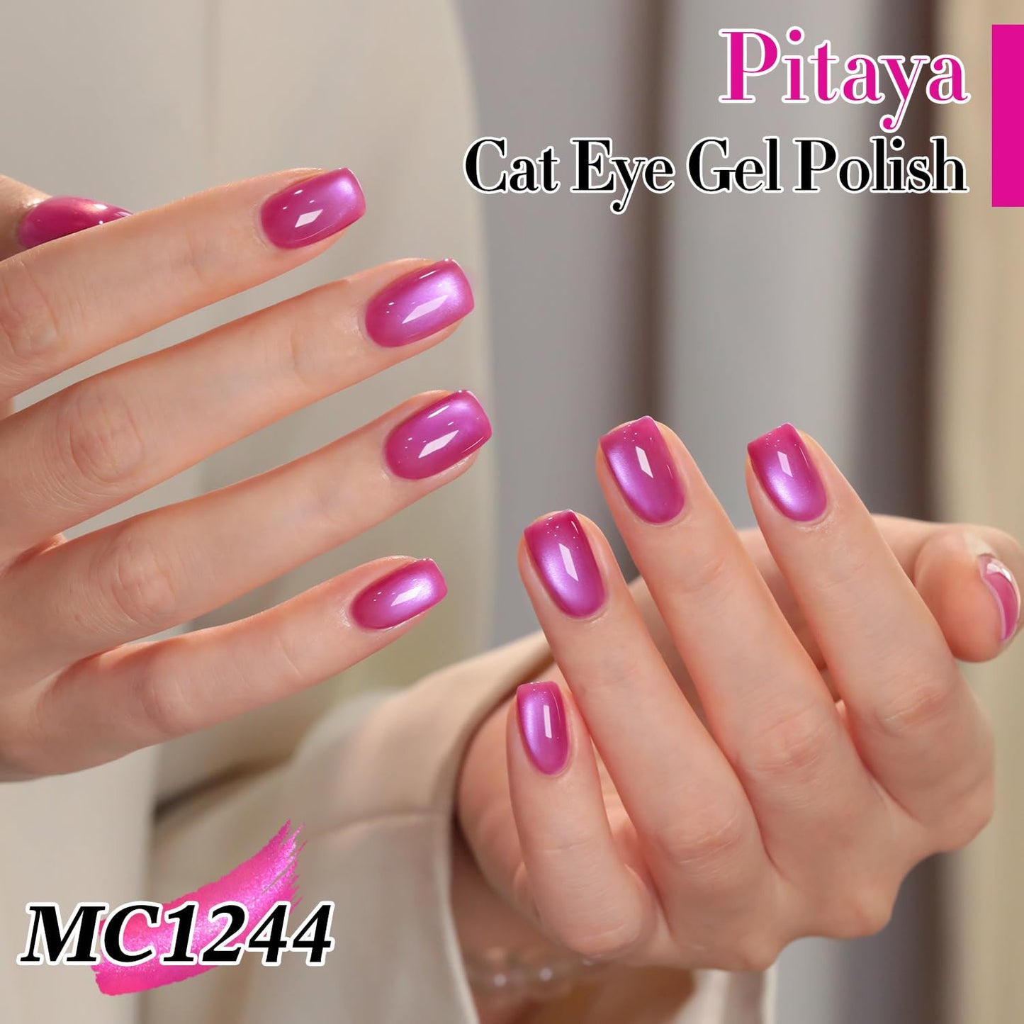 0.5 OZ Cat Eye Gel Polish with Magnet 15ML Same Color Same Bottle Holographic Gl