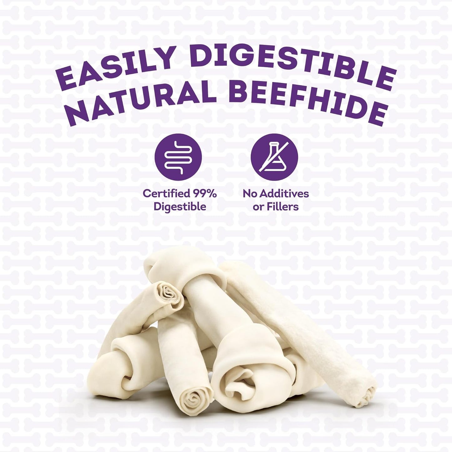 USA Beefhide Large Assorted Dog Chew Treats - Natural Flavor, 6 Count/1 Pack