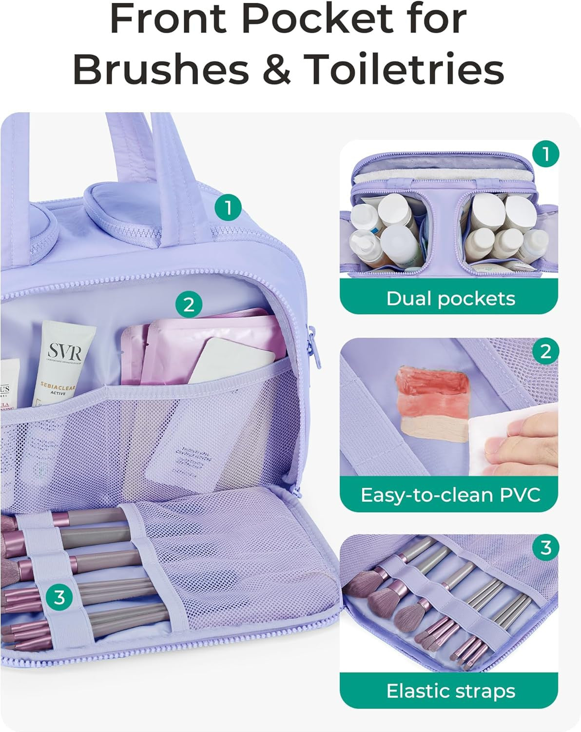 Travel Toiletry Bag, Lightweight Large Wide-Open Travel Bag for Women, Puffy Cos