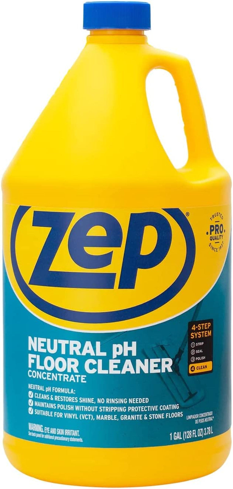 Neutral PH Industrial Floor Cleaner - 1 Gallon - ZUNEUT128 - Concentrated Pro Tr
