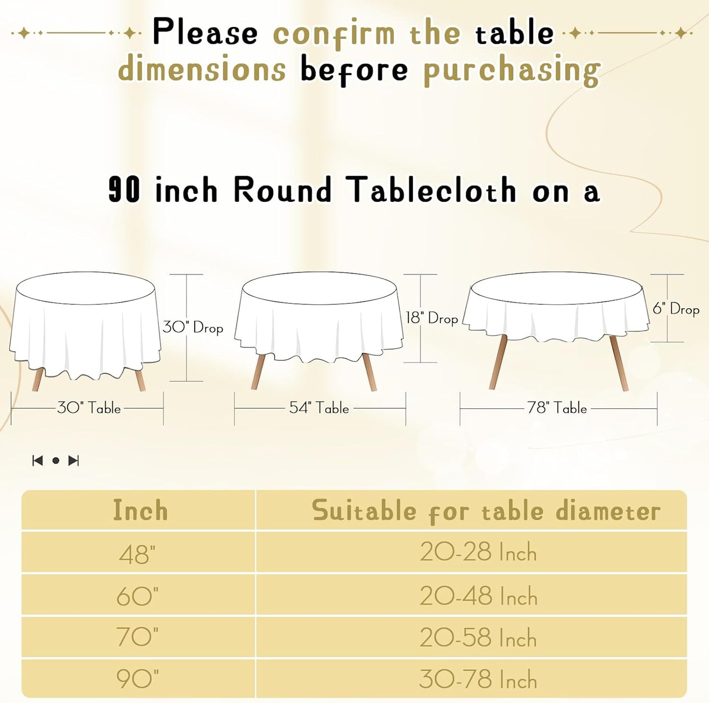 10 Pack 90 Inch Gold round Satin Tablecloths round Satin Table Cloths, Overlay S