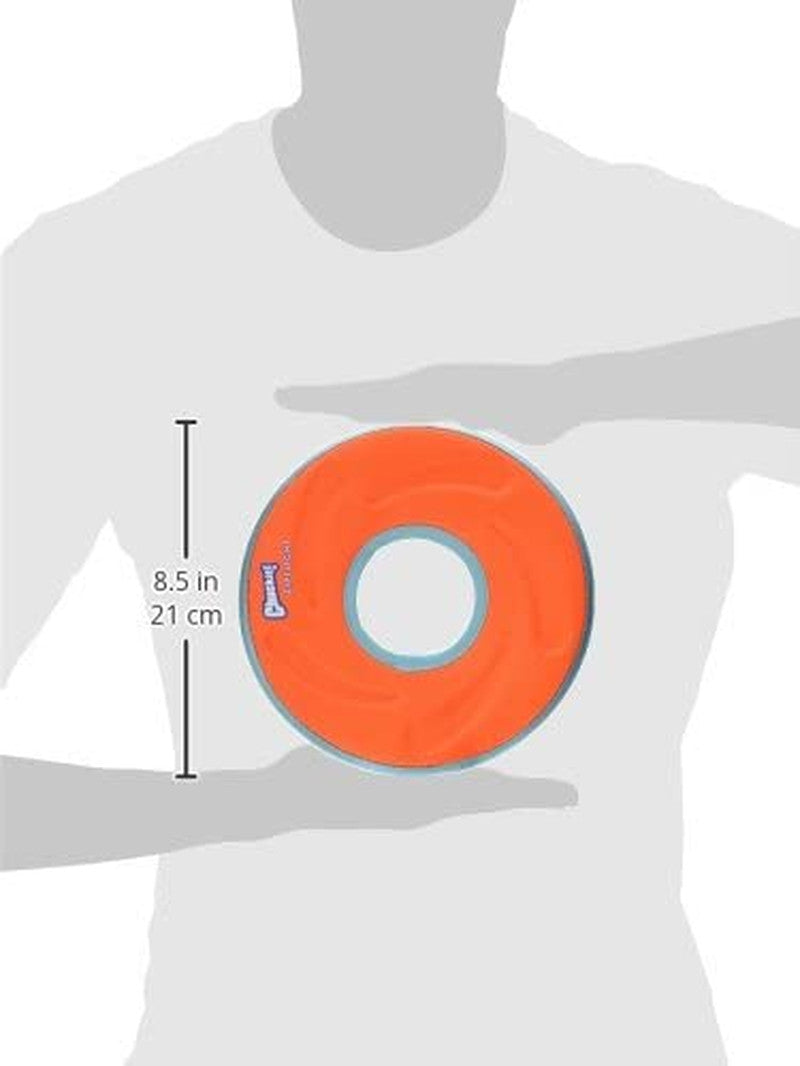 Zipflight Flying Disc Dog Toy, Medium (8.5"), Orange and Blue