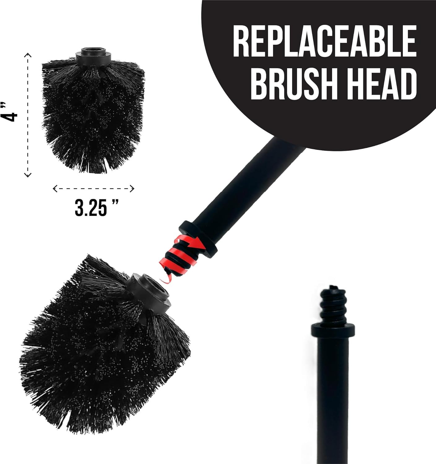 Adora Stainless Steel Toilet Brush with Holder, Bowl Scrubber with Durable Clean