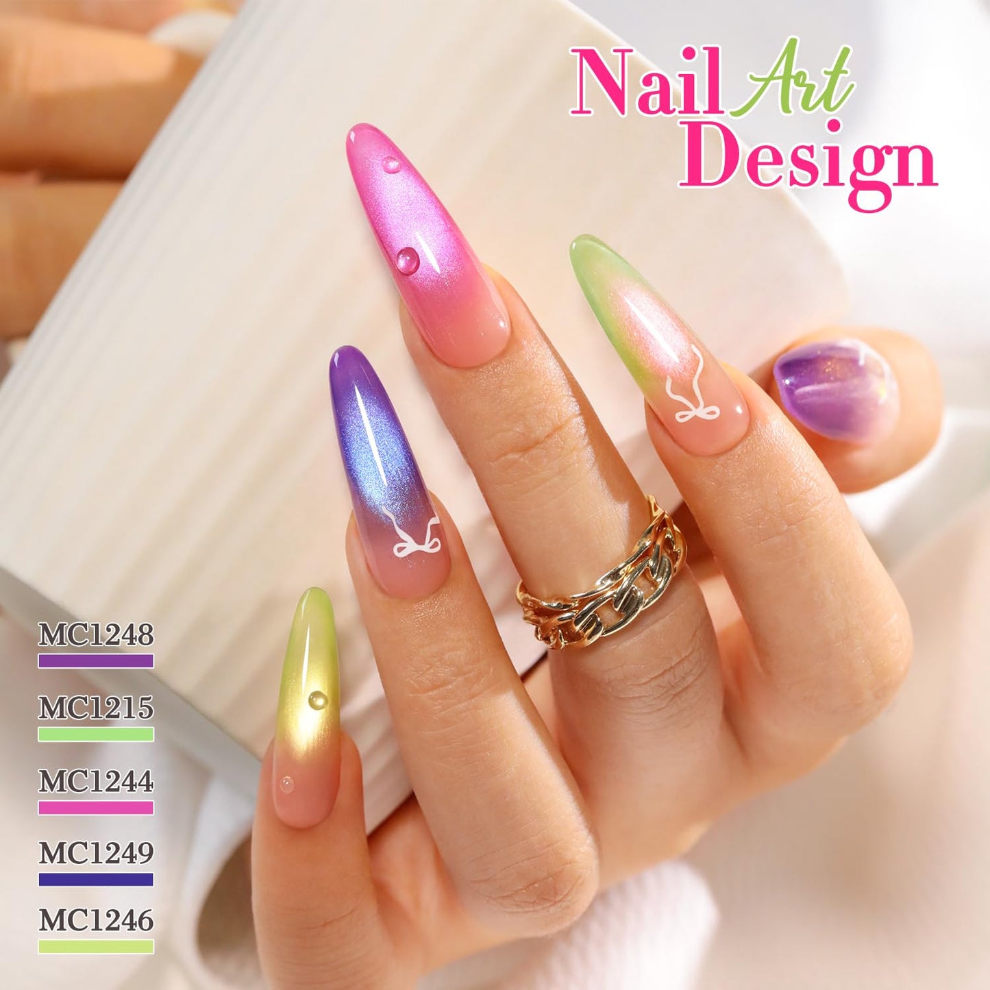 0.5 OZ Cat Eye Gel Polish with Magnet 15ML Holographic Glitter Shimmer Transluce