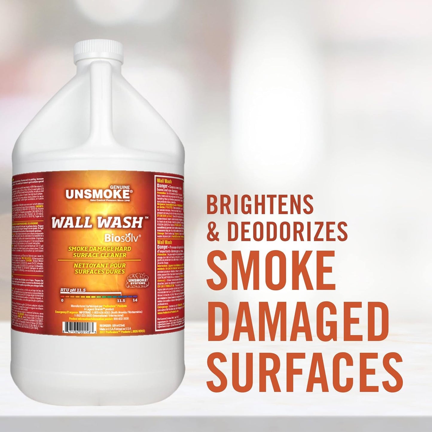 Unsmoke Wall Wash with Biosolv, Multipurpose Degreaser for Walls and Smoke Damag