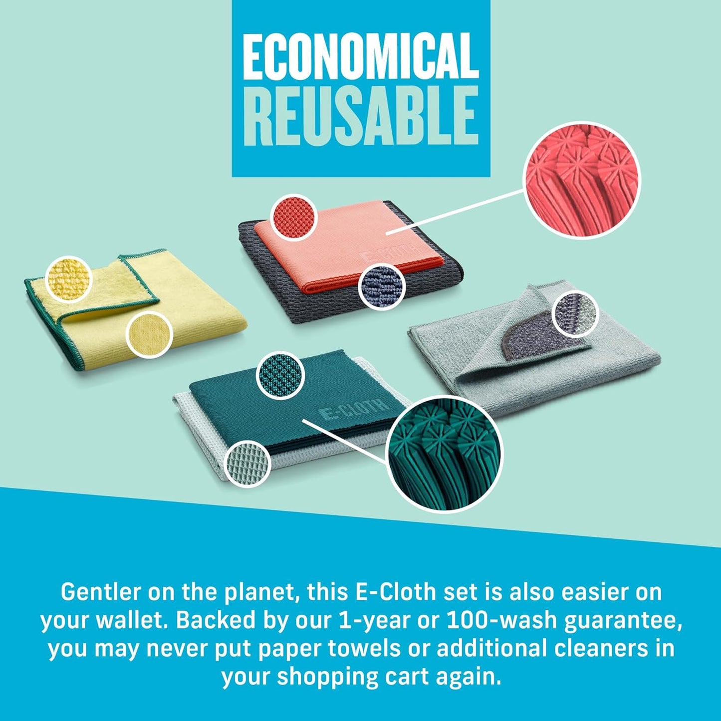 6-Pc Home Cleaning Essentials, Contains Multiple Microfiber Cleaning Cloths for