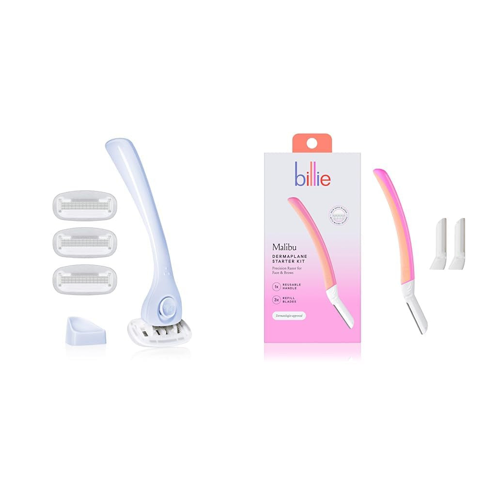 Women'S Razor Kit with 5 Blades + Dermaplane Starter Kit with 3 Refill Blades fo