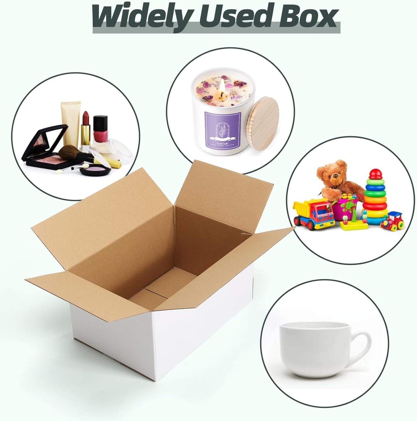 12X8X6 White Shipping Boxes Set of 15, White Corrugated Cardboard Boxes for Smal