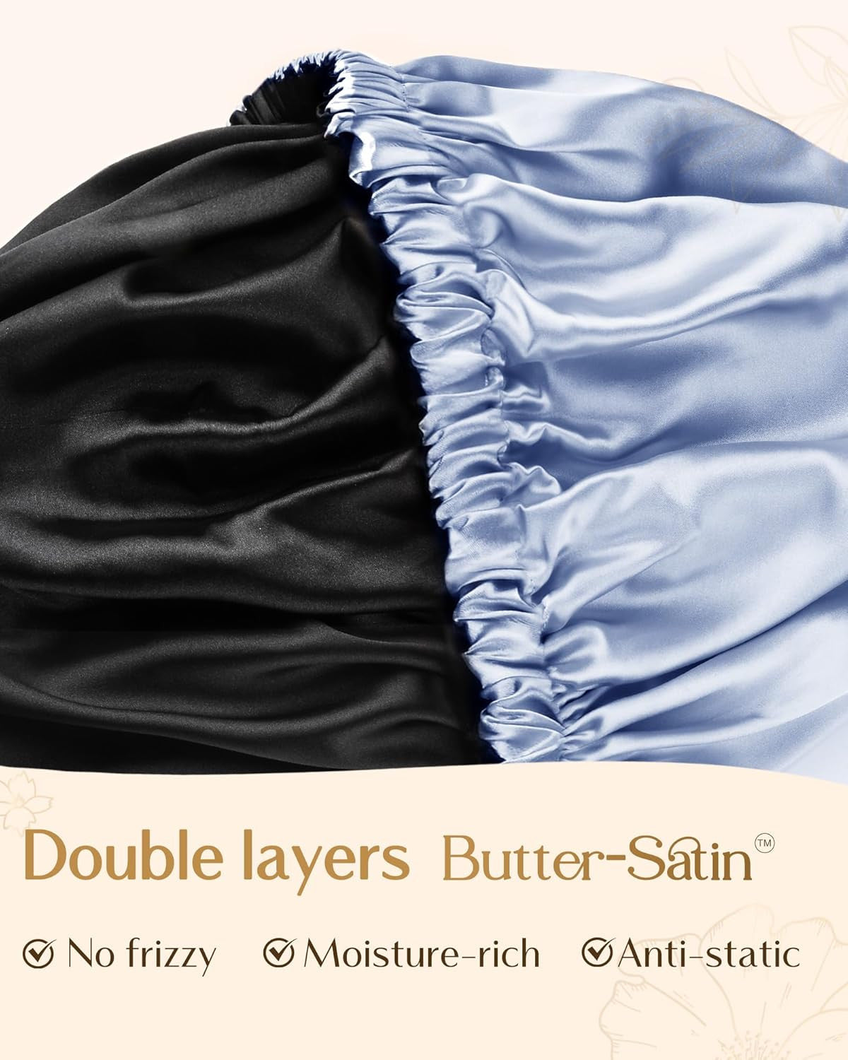 Adjustable Silk Bonnet Double Layer Satin Bonnet Hair Bonnet for Sleeping Bonnet
