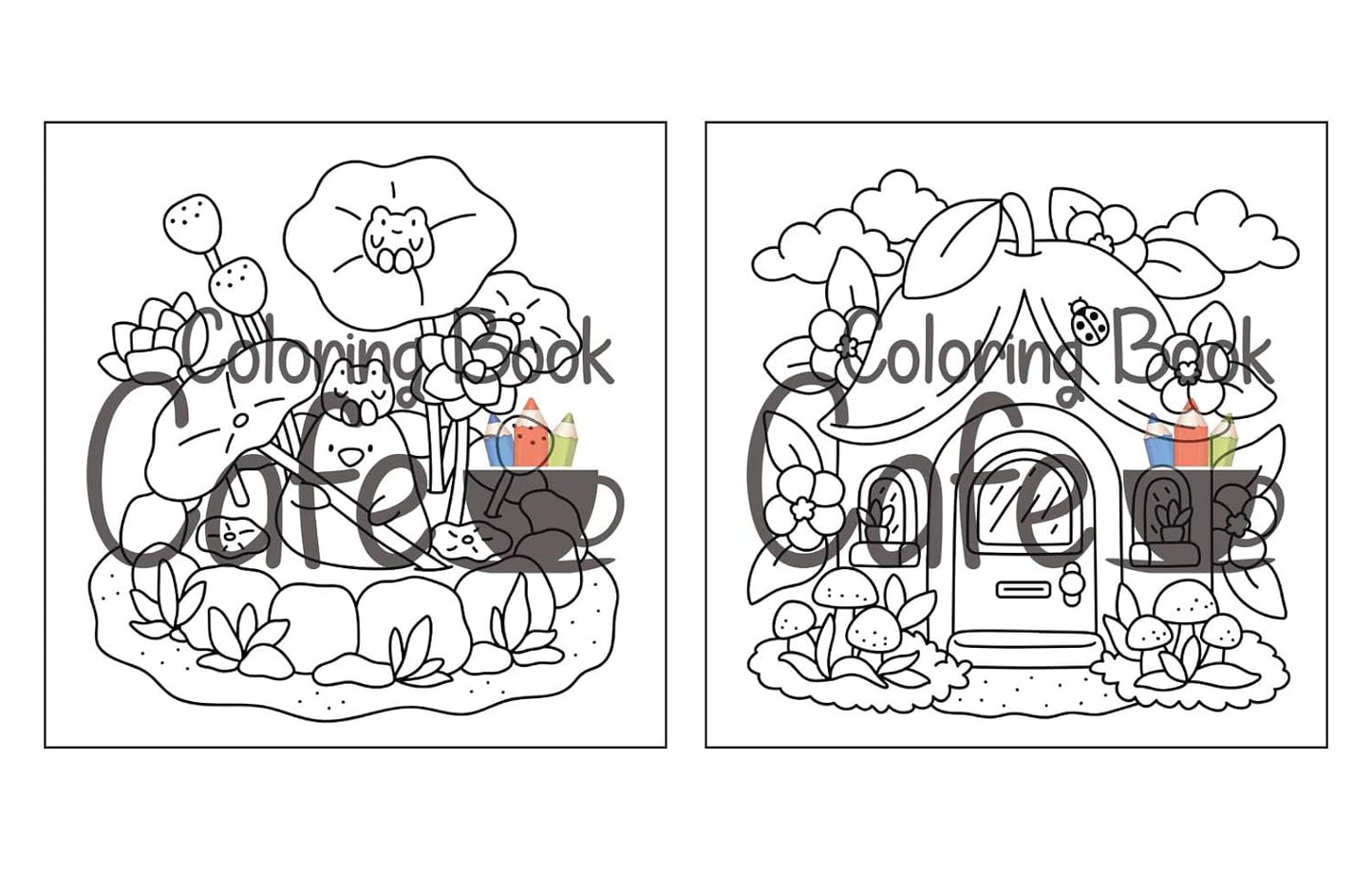 Tiny Gardens: Cute & Comfy Coloring Book for Adults and Teens Featuring Adorable