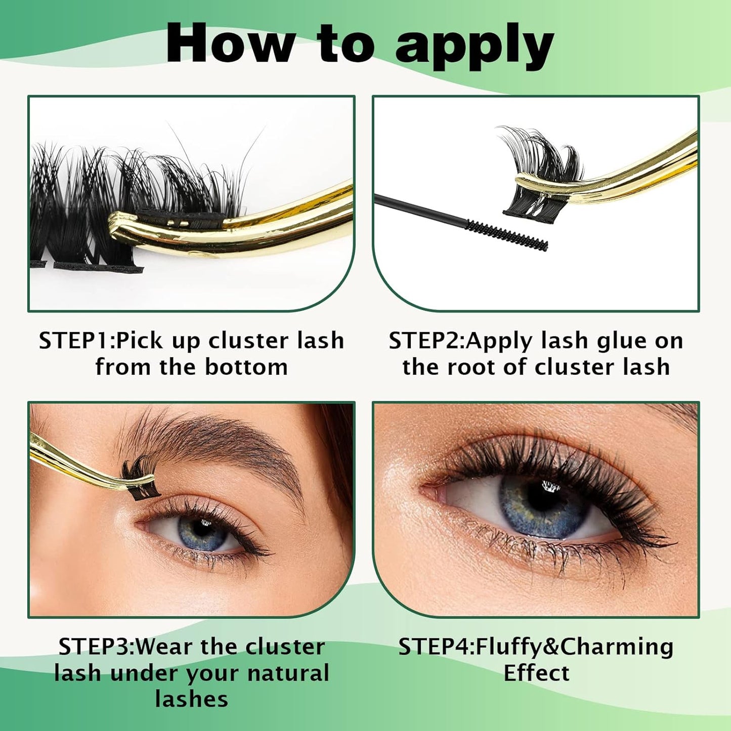 Volume Wispy Lash Extension 96Pcs Individual Lashes D Curl 14Mm Soft&Comfortable