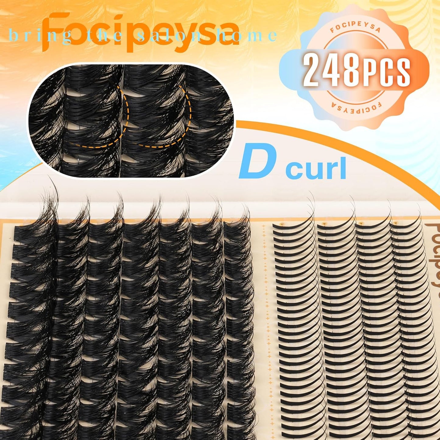 Volume Eyelash Clusters Kit with Spike Lash Cluster Bottom Individual Lash Exten