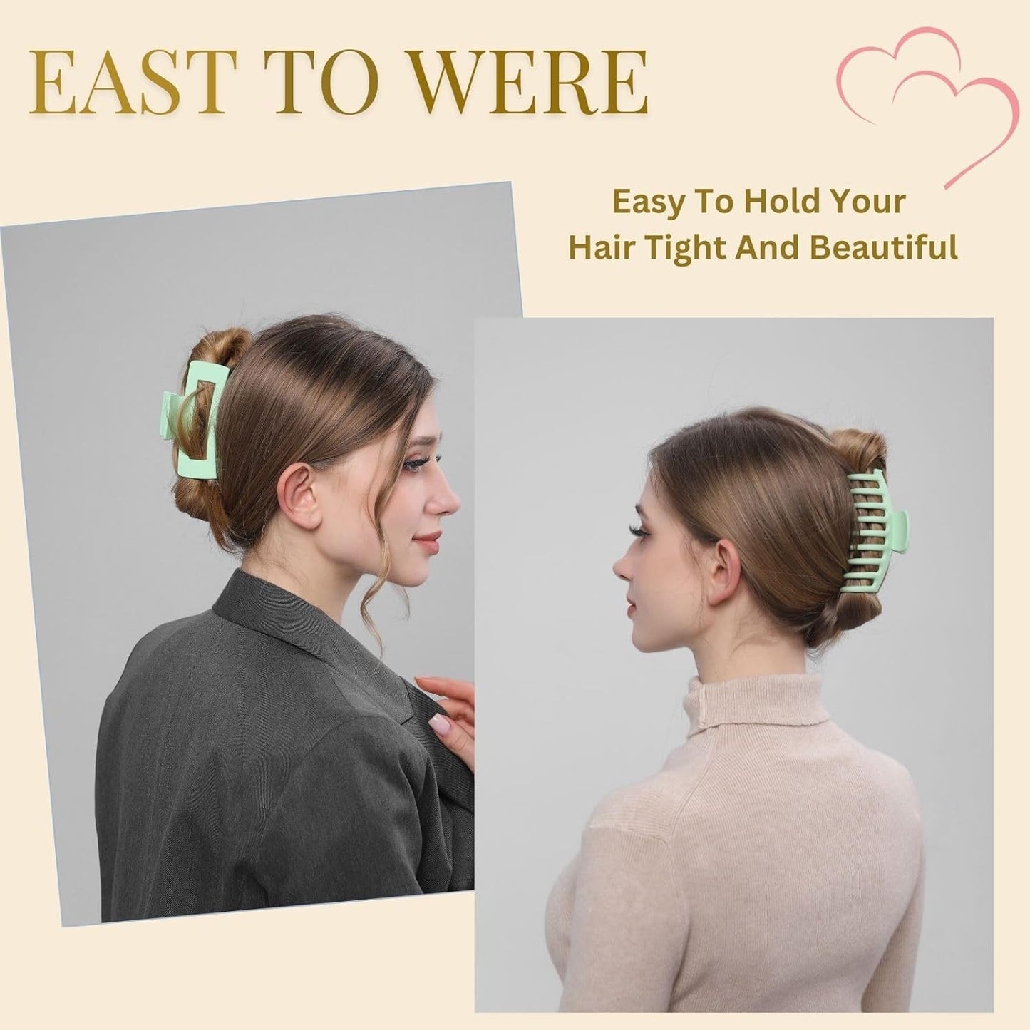 8 Pack Hair Clips for Women 4.3 Inch Large Hair Claw Clips for Women Thin Thick