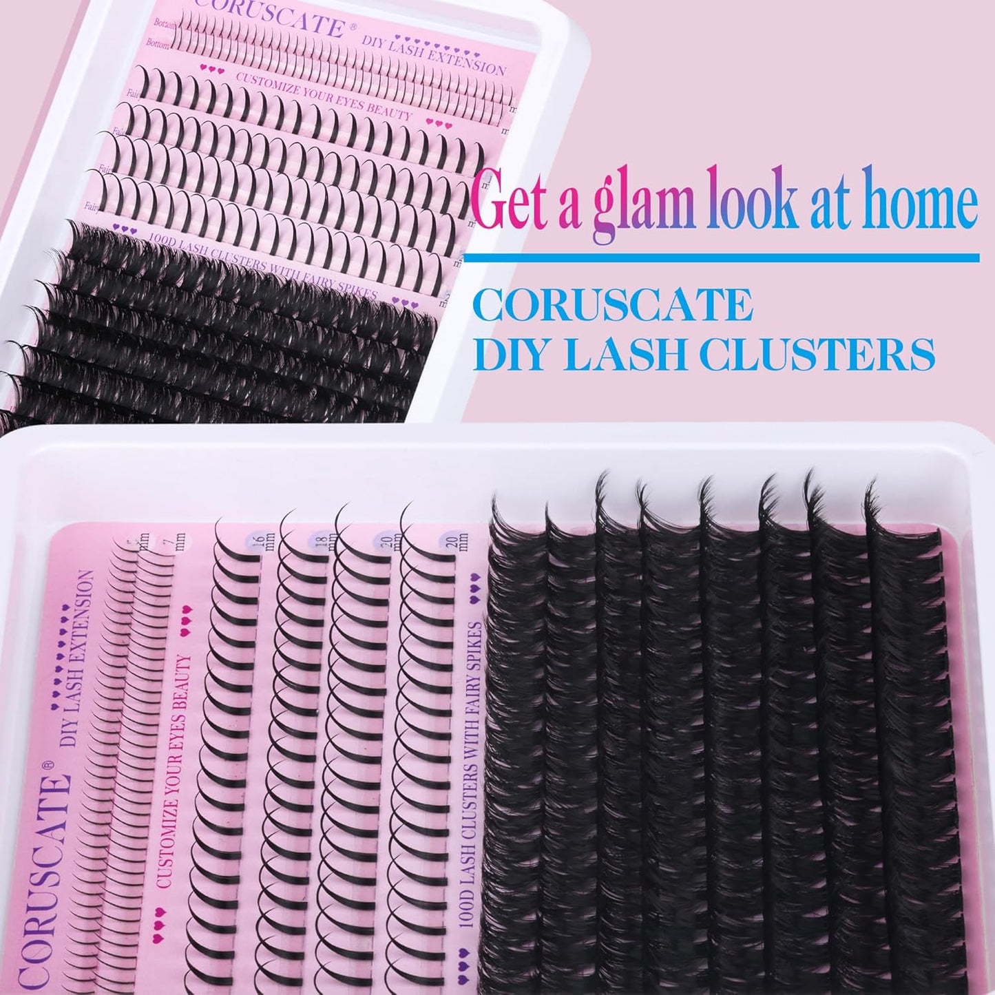 100D Lash Clusters with Bottom Lashes Spikes Eyelash Clusters Multi-Type Individ