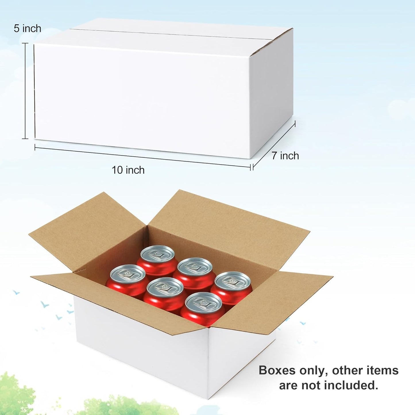 10 Pack 10X7X5 Inch Small Shipping Boxes White Corrugated Cardboard Boxes Mailer