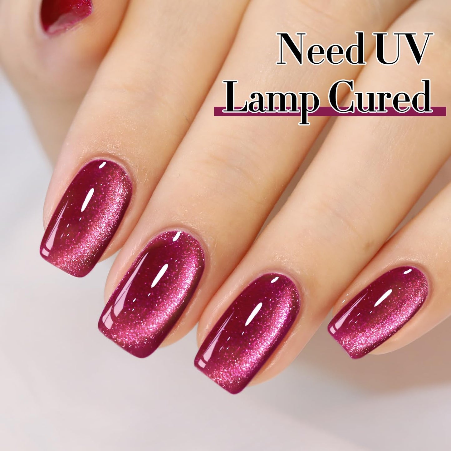 0.5 OZ Cat Eye Gel Polish with Magnet 15ML Holographic Glitter Shimmer Transluce