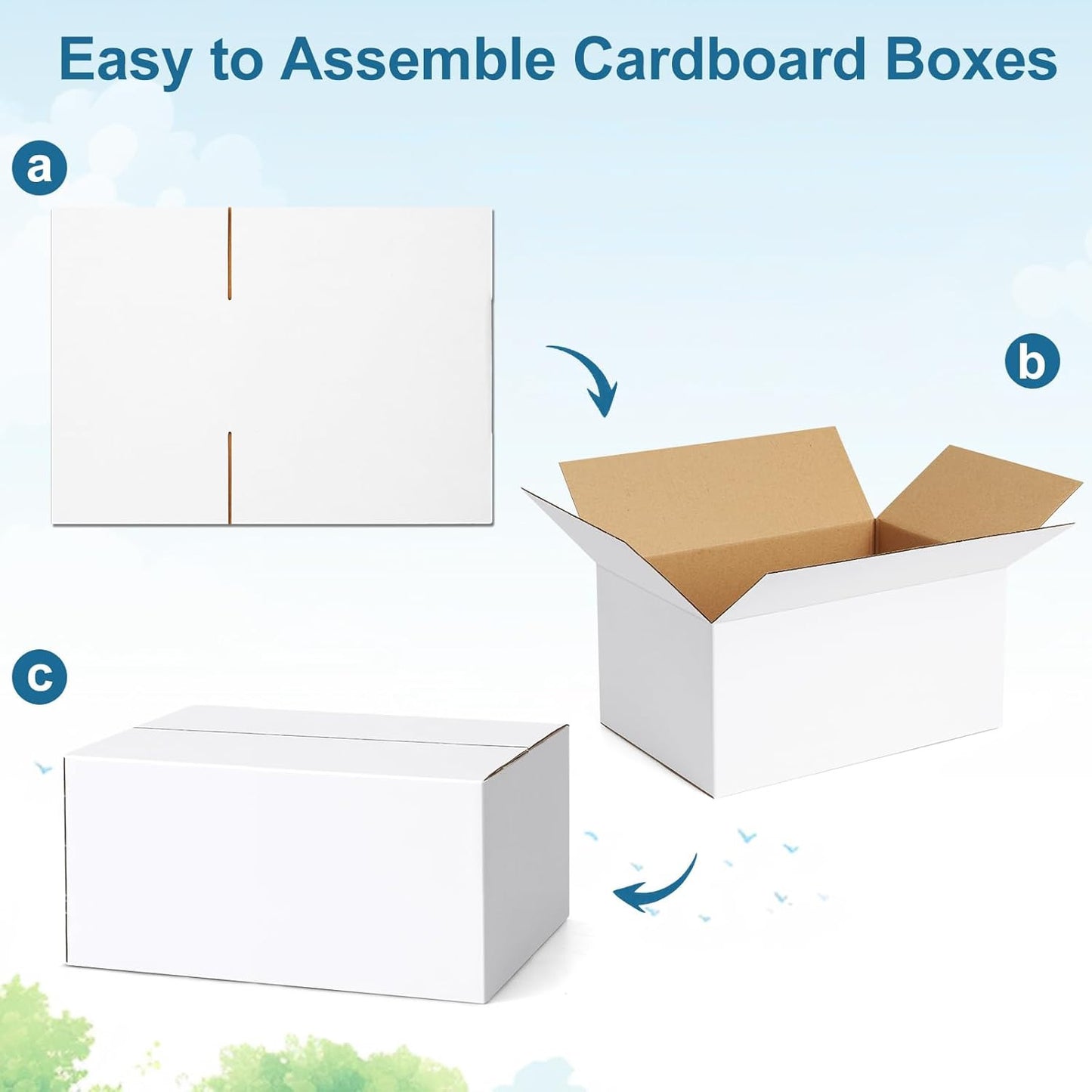 10 Pack 10X7X5 Inch Small Shipping Boxes White Corrugated Cardboard Boxes Mailer