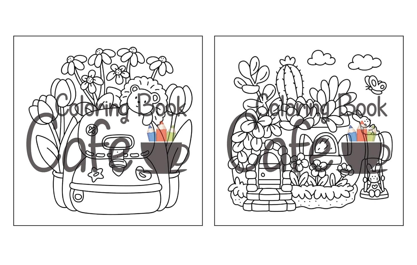 Tiny Gardens: Cute & Comfy Coloring Book for Adults and Teens Featuring Adorable