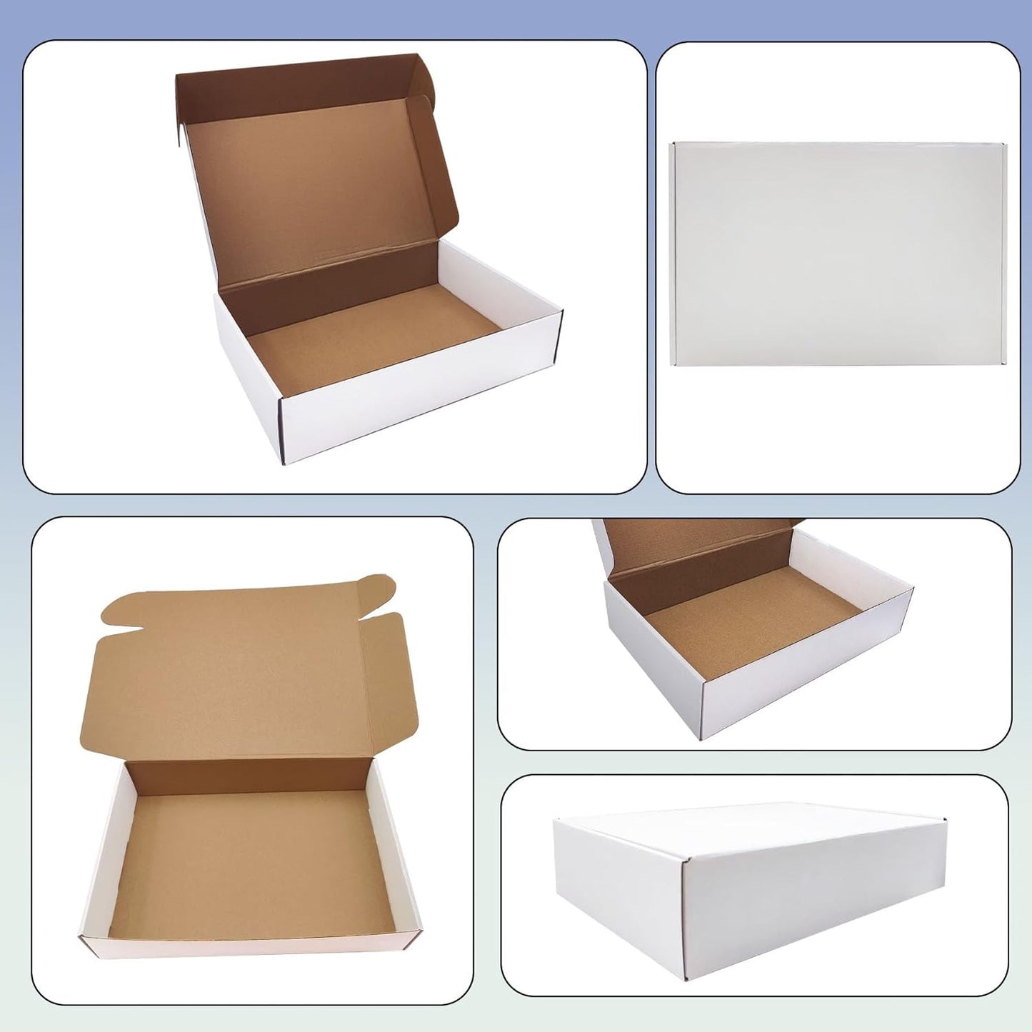 9X7X4 Inch Shipping Boxes Set of 25, White Corrugated Cardboard Box Mailer Boxes