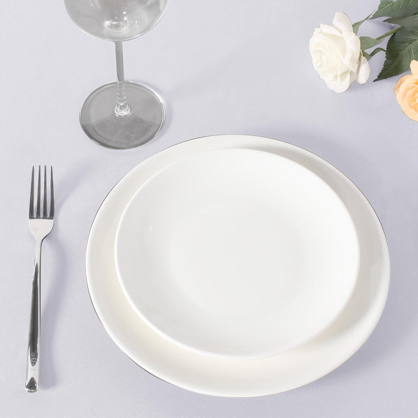 120 Inch round Tablecloth White, 8 Pack - Circle Polyester Fabric Table Cloth fo
