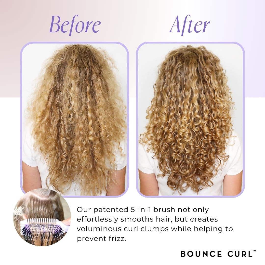 Volume Edgelift Brush, 5-In-1 Tool for Volumized Waves, Curls & Coils - Purple