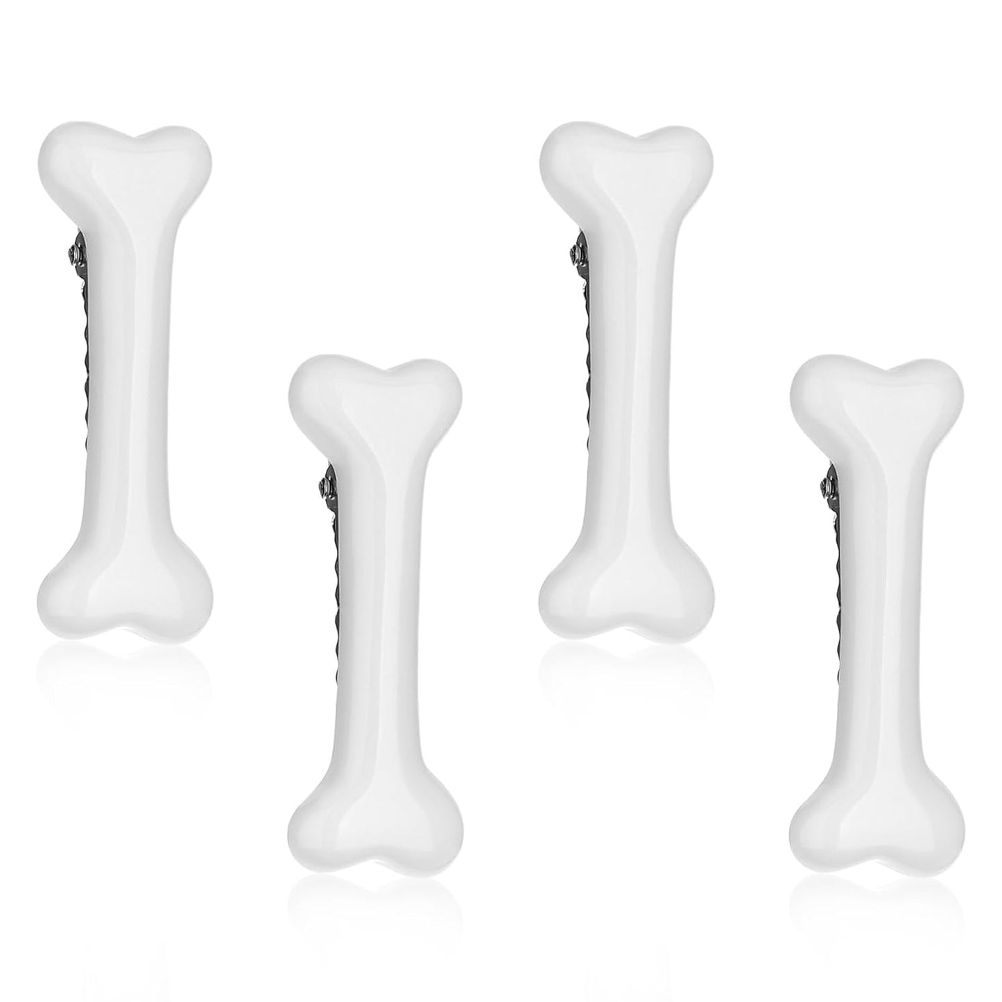 4Pcs Bone Hair Clip White Bones Hairpins for Women Girls Hair Accessories for Ha