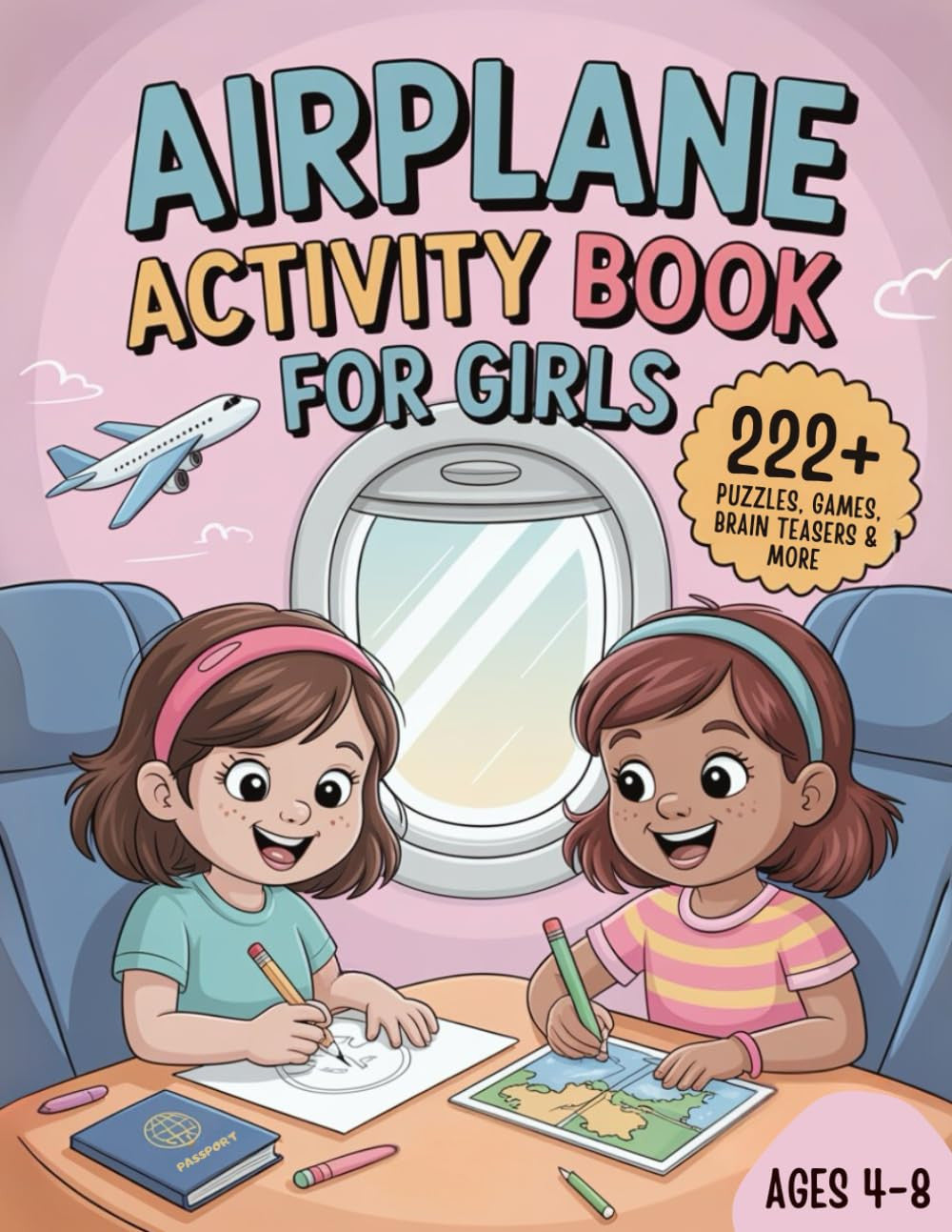 Airplane Activity Book for Girls Ages 4-8: 222+ Puzzles, Games and Brain Teasers