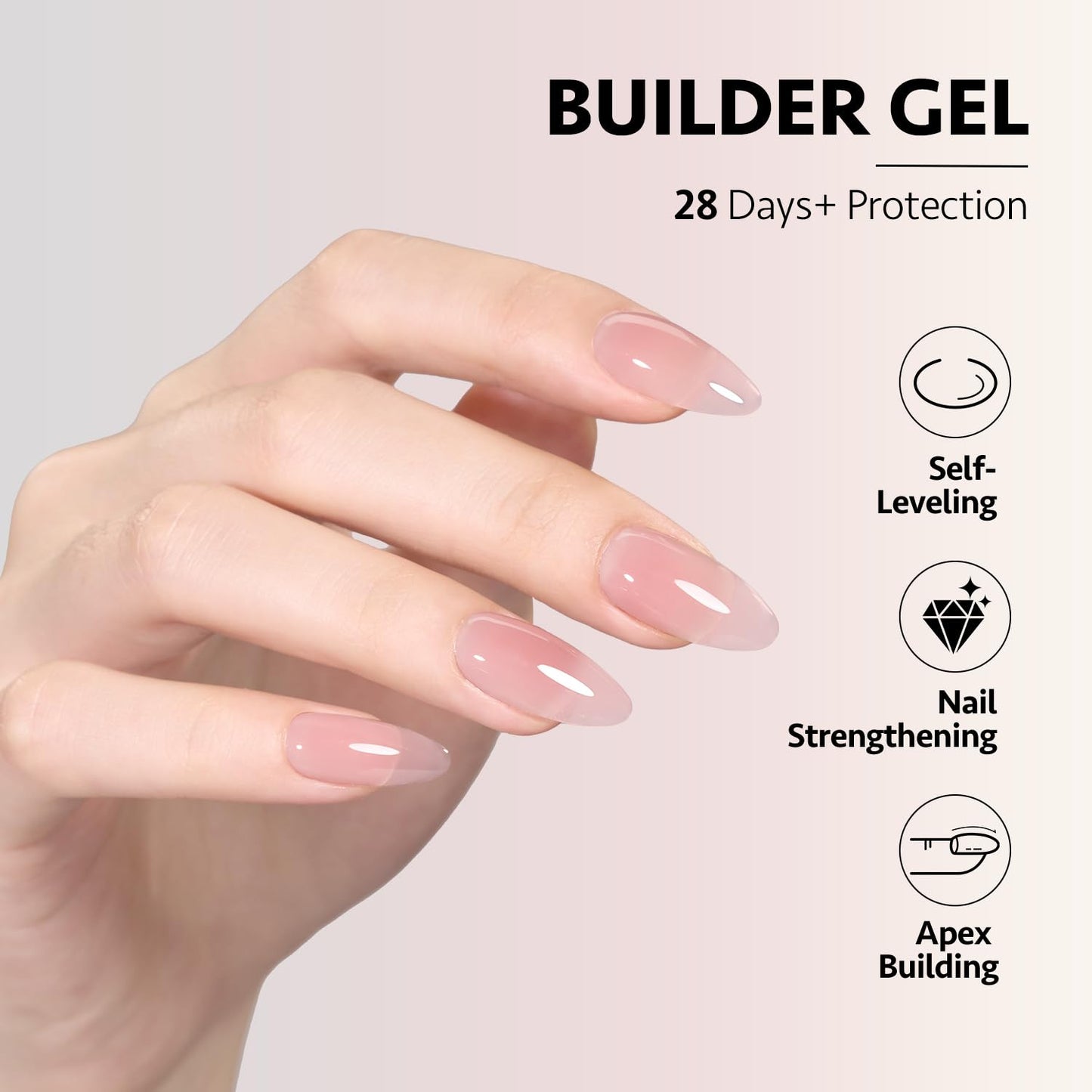 6 Colors Builder Gel Set for Nails, Milky White Pink Nude Sheer Jelly Nail Stren